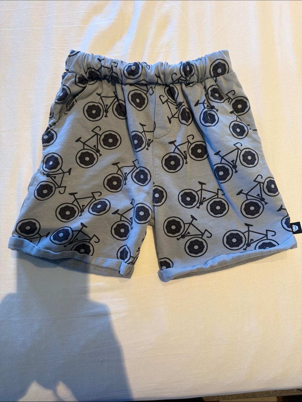 Blue Bicycle Print Knit Shorts